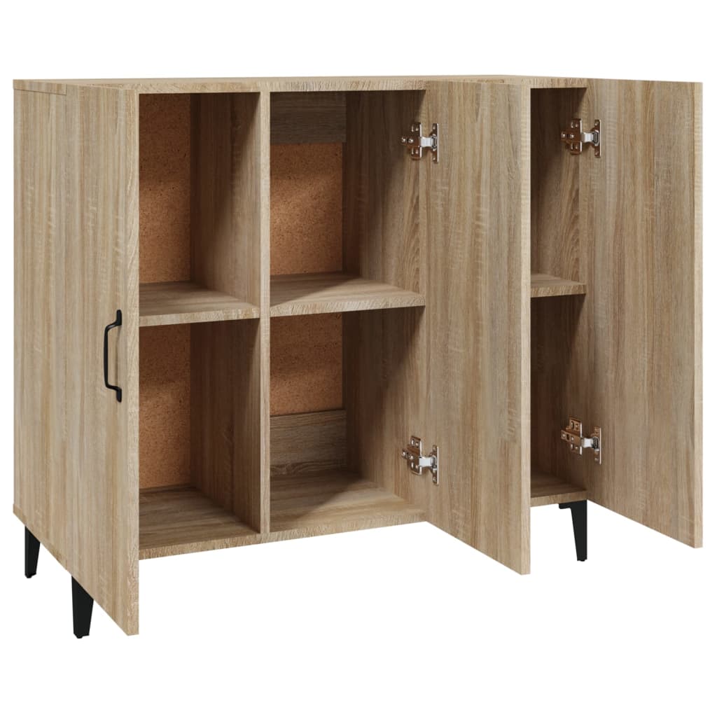 Buffet chêne sonoma 90x34x80 cm bois d'ingénierie