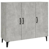 Buffet gris béton 90x34x80 cm bois d'ingénierie