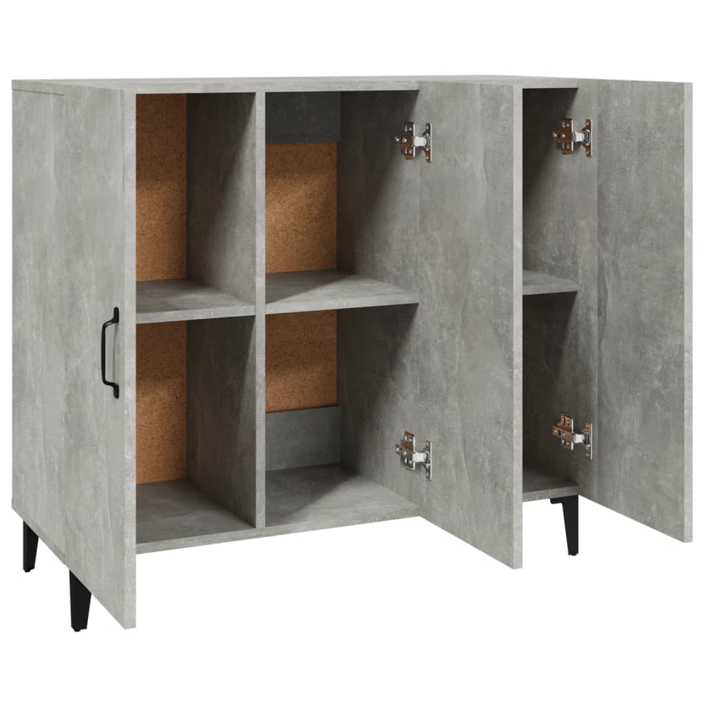 Buffet gris béton 90x34x80 cm bois d'ingénierie