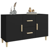 Buffet noir 100x36x60 cm bois d'ingénierie