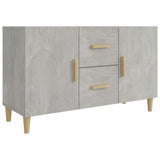 Buffet gris béton 100x36x60 cm bois d'ingénierie