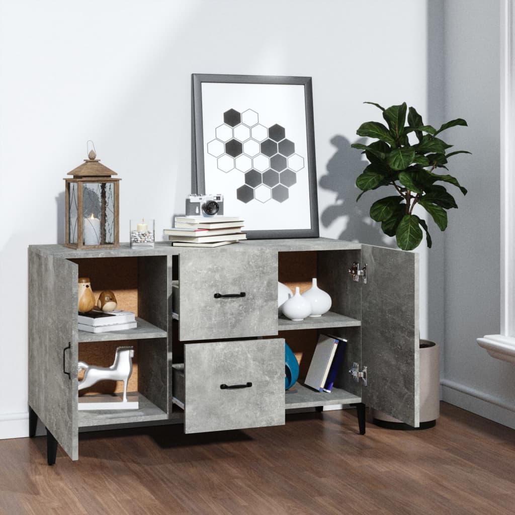 Concrete gray sideboard 100x36x60 cm engineered wood