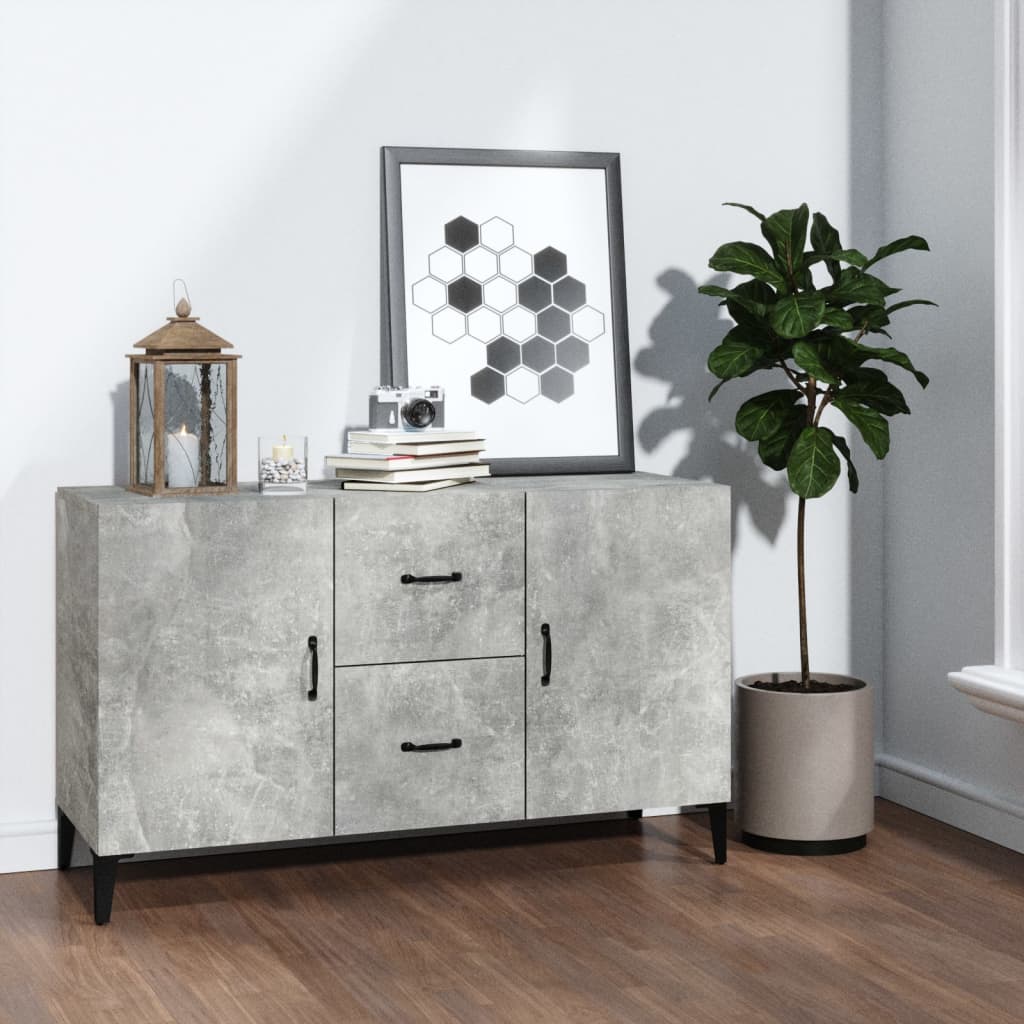 Concrete gray sideboard 100x36x60 cm engineered wood