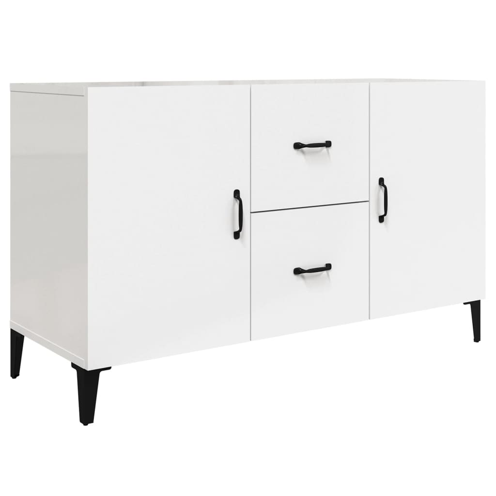 Buffet blanc brillant 100x36x60 cm bois d'ingénierie