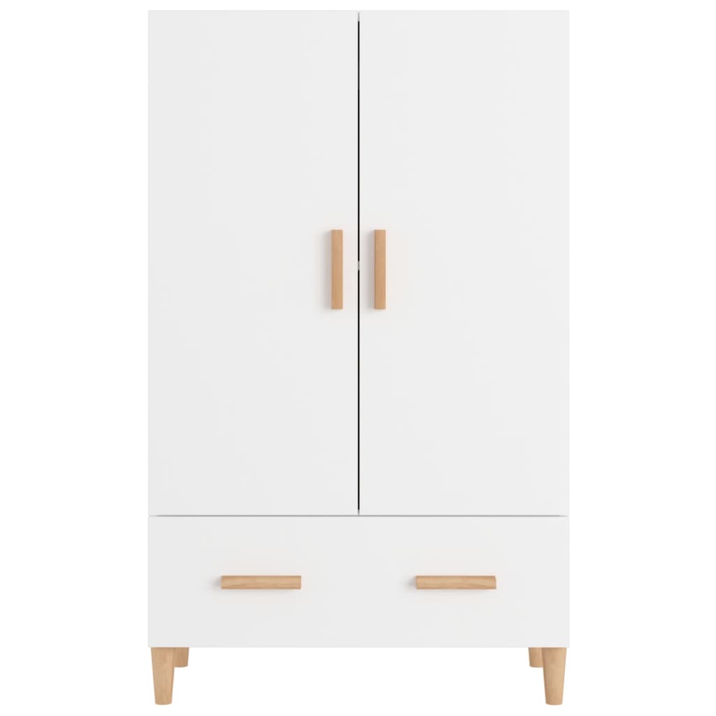 Buffet Blanc brillant 70x31x115 cm Bois d'ingénierie