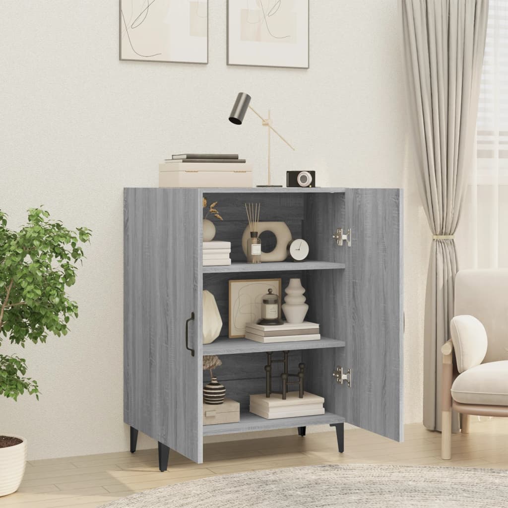 Sonoma gray sideboard 70x34x90 cm Engineered wood