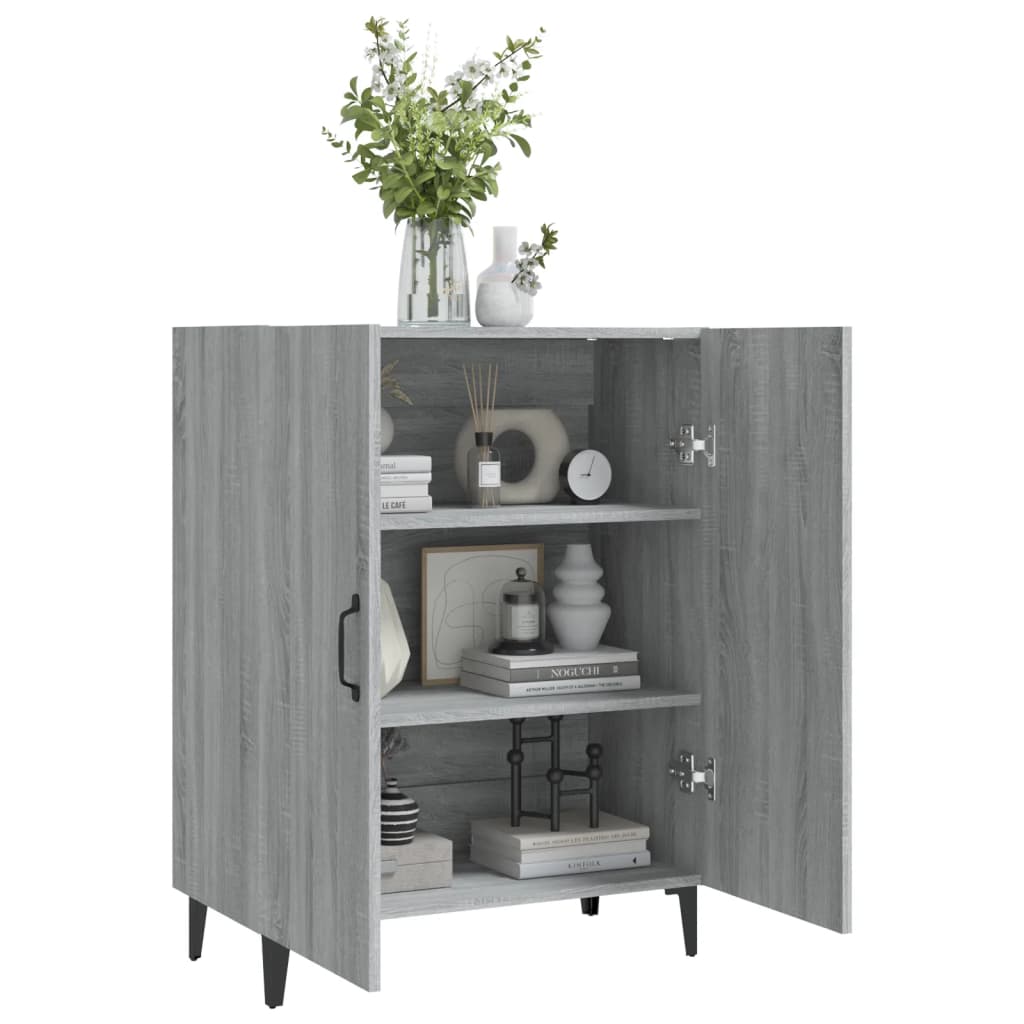 Sonoma graues Sideboard 70x34x90 cm Holzwerkstoff