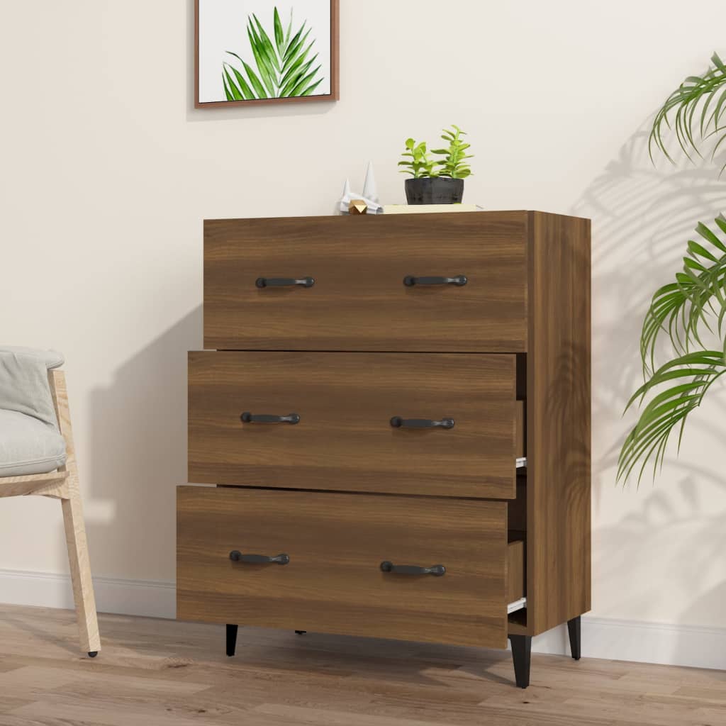 Brown oak sideboard 69.5x34x90 cm engineered wood