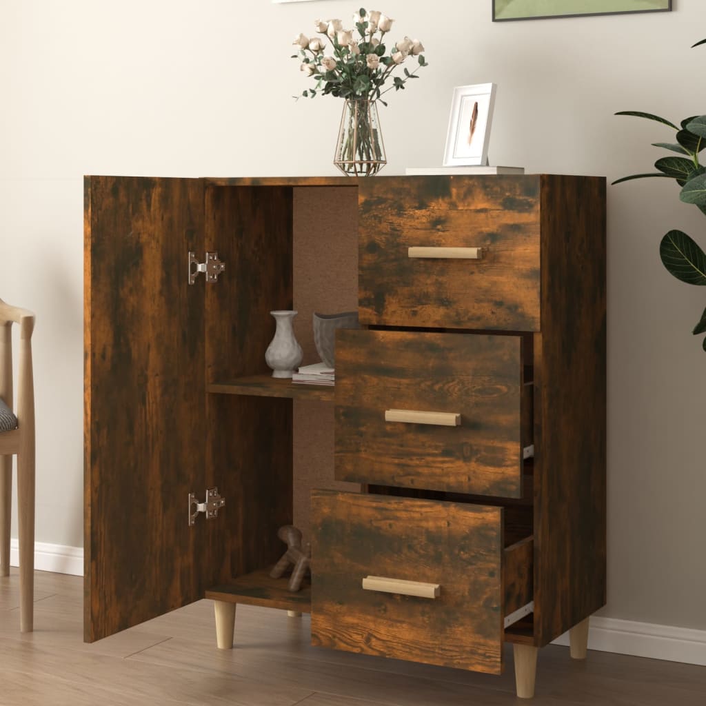 Smoked oak sideboard 69.5x34x90 cm engineered wood