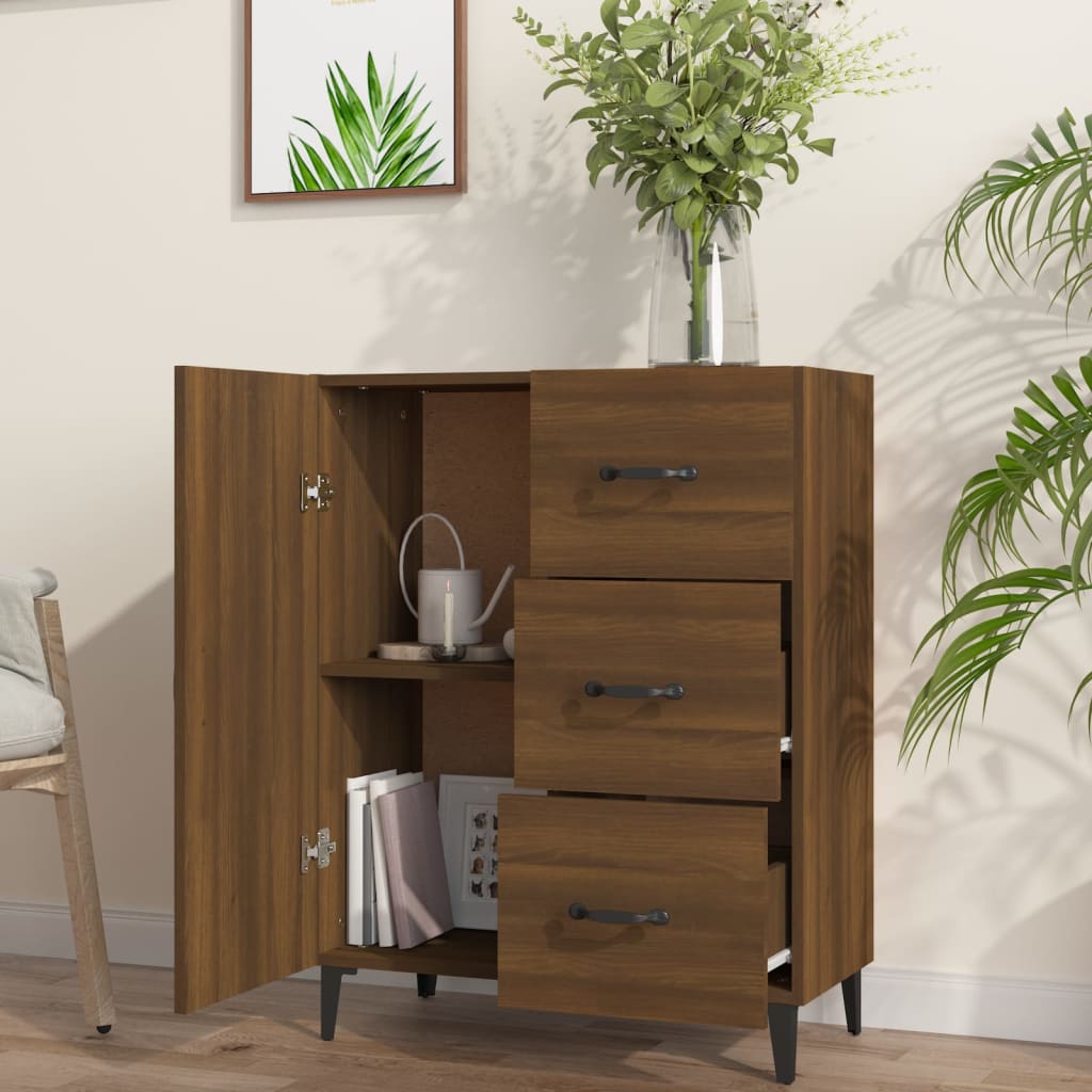 Brown oak sideboard 69.5x34x90 cm engineered wood