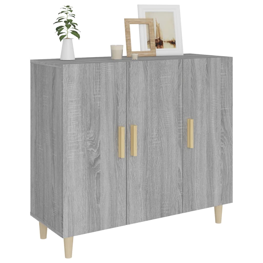 Buffet sonoma gris 90x34x80 cm bois d'ingénierie