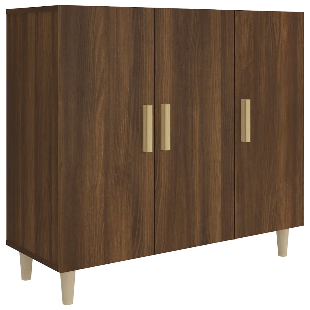 Brown oak sideboard 90x34x80 cm engineered wood