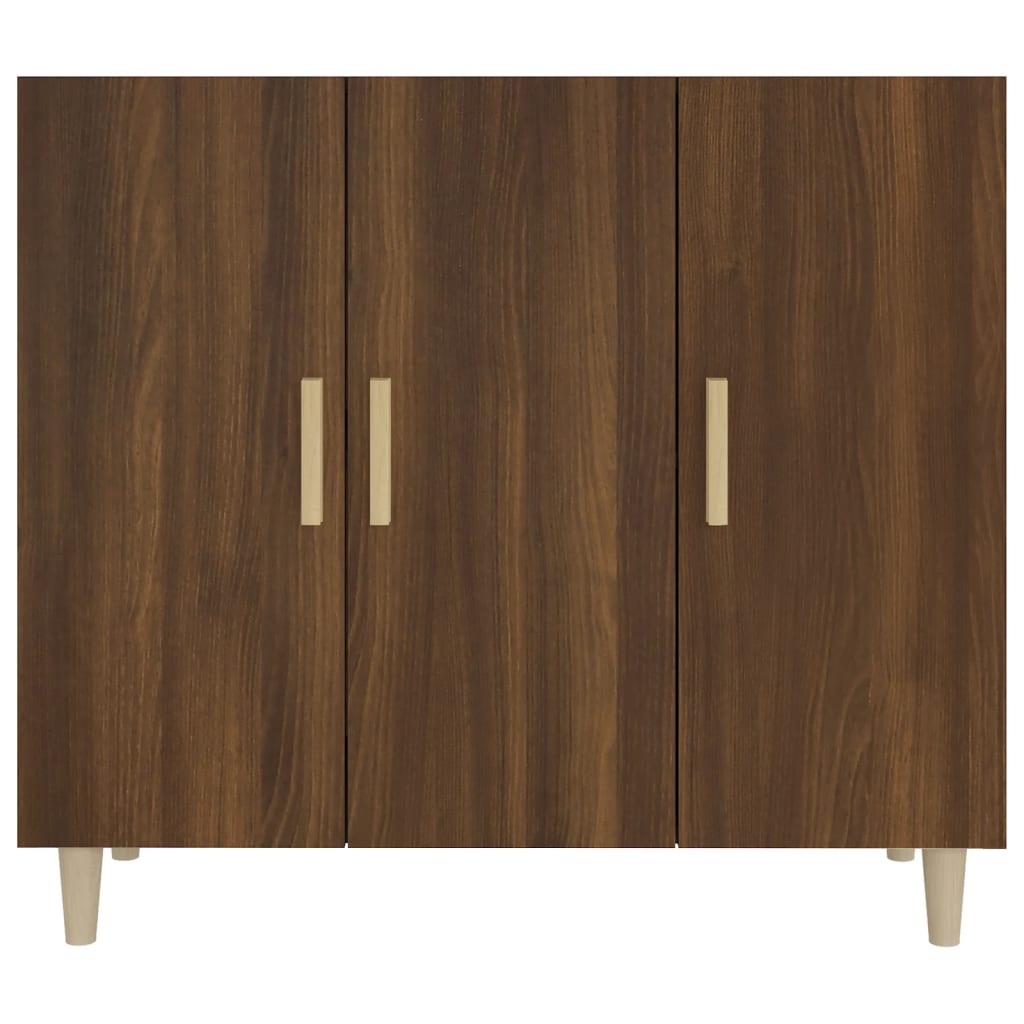 Brown oak sideboard 90x34x80 cm engineered wood