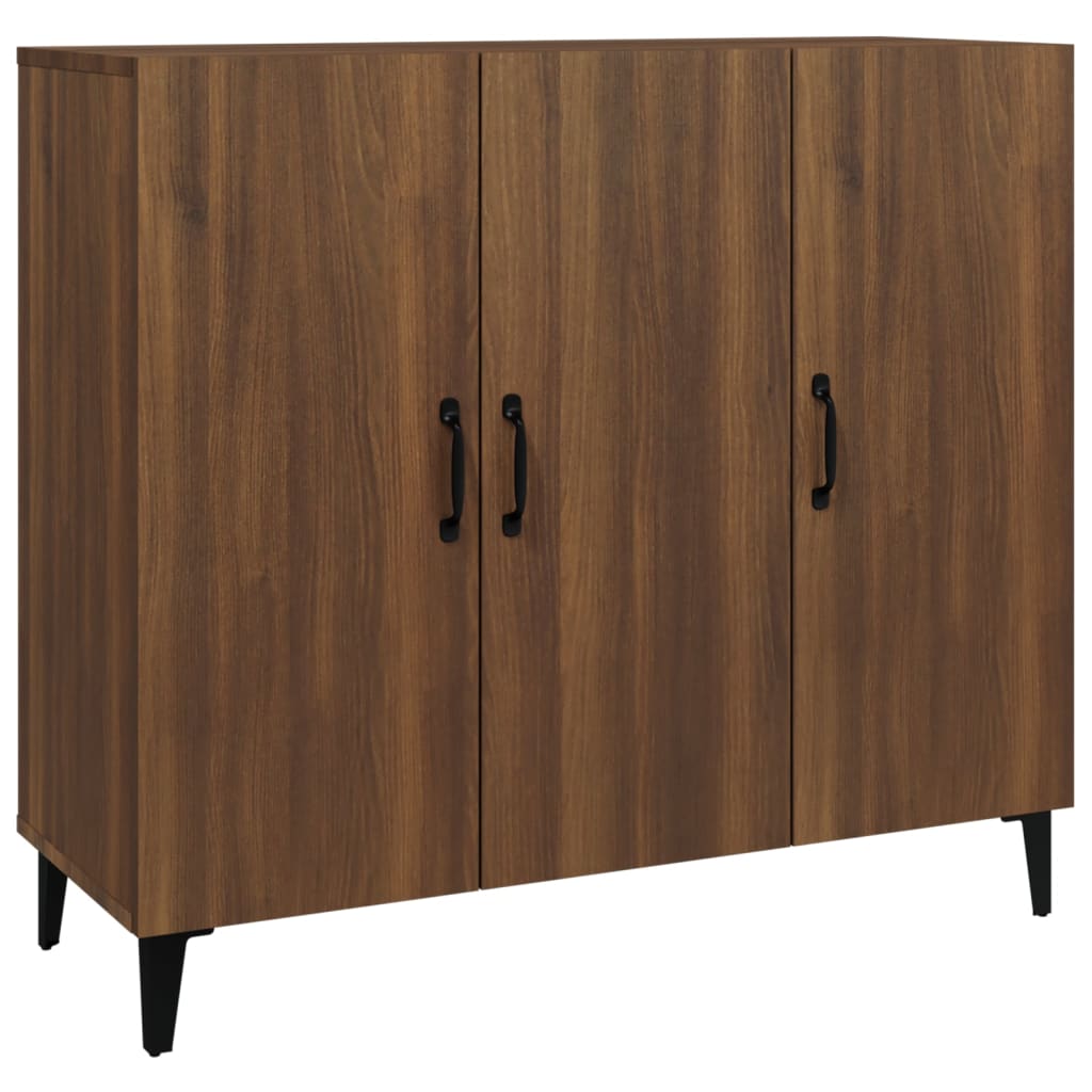 Buffet chêne marron 90x34x80 cm bois d'ingénierie