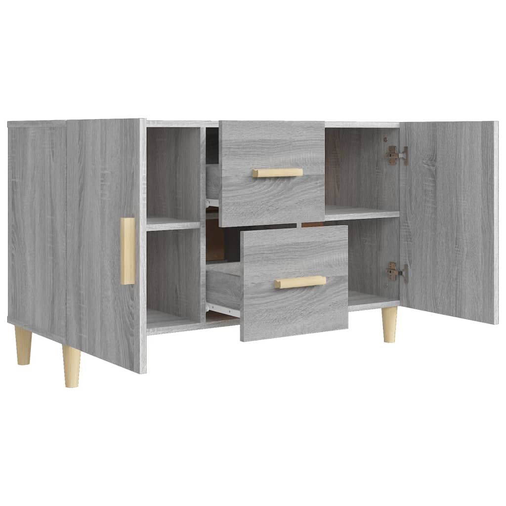 Buffet sonoma gris 100x36x60 cm bois d'ingénierie