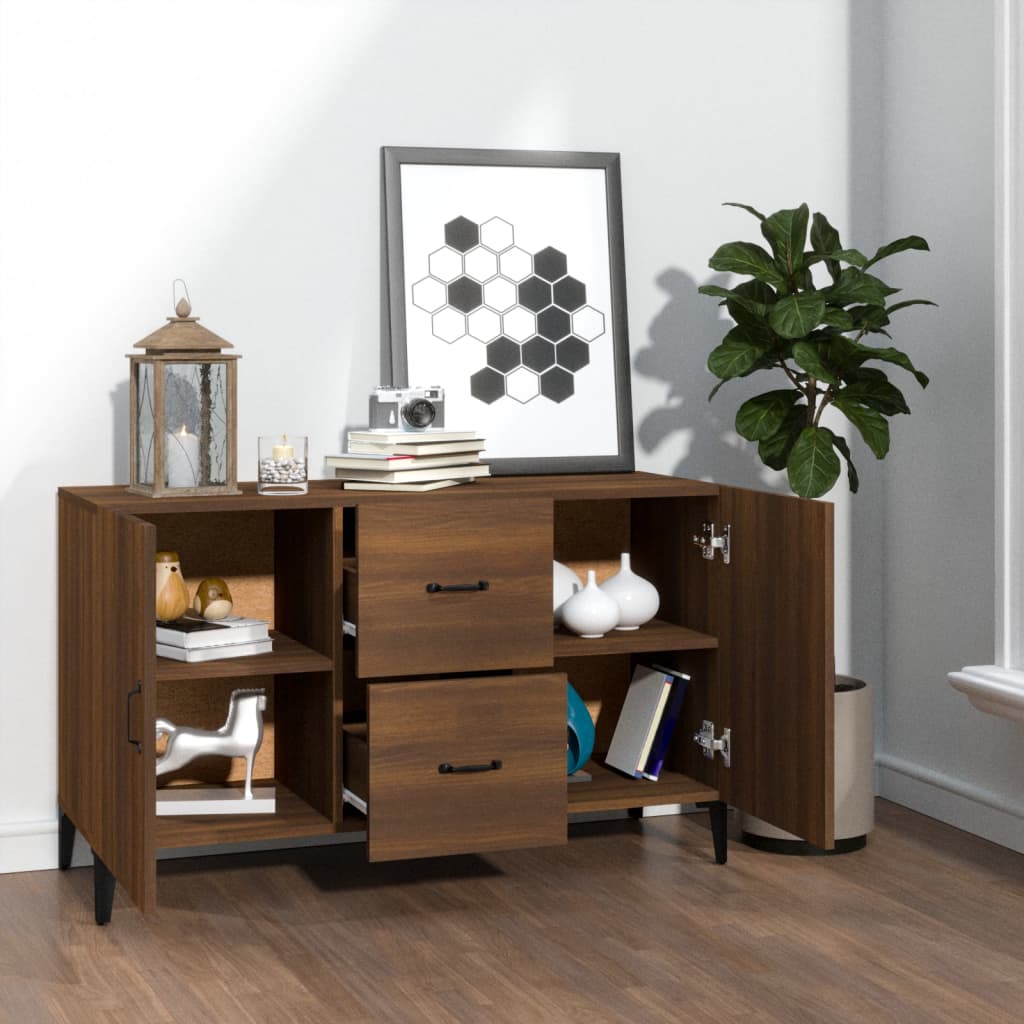 Brown oak sideboard 100x36x60 cm engineered wood