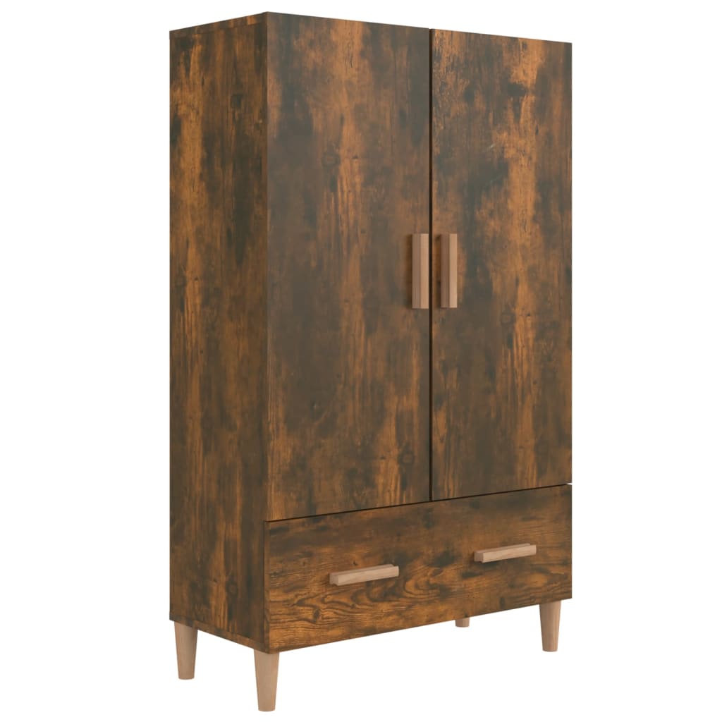 Buffet haut Chêne fumé 70x31x115 cm Bois d'ingénierie