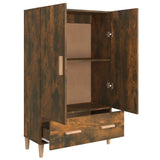 Buffet haut Chêne fumé 70x31x115 cm Bois d'ingénierie