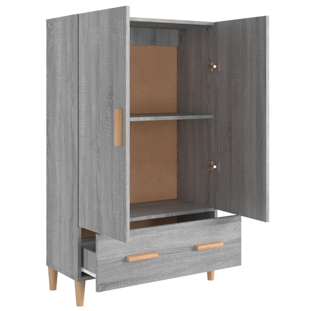 Sonoma graues Sideboard 70x31x115 cm Holzwerkstoff