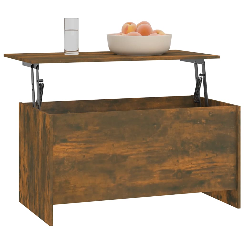 Table basse Chêne fumé 102x55,5x52,5 cm Bois d'ingénierie