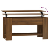 Coffee table Brown oak 101x49x52 cm Engineered wood