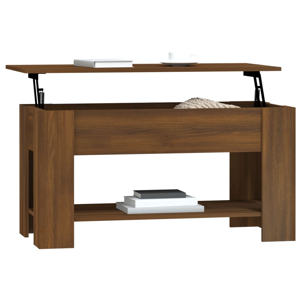 Coffee table Brown oak 101x49x52 cm Engineered wood