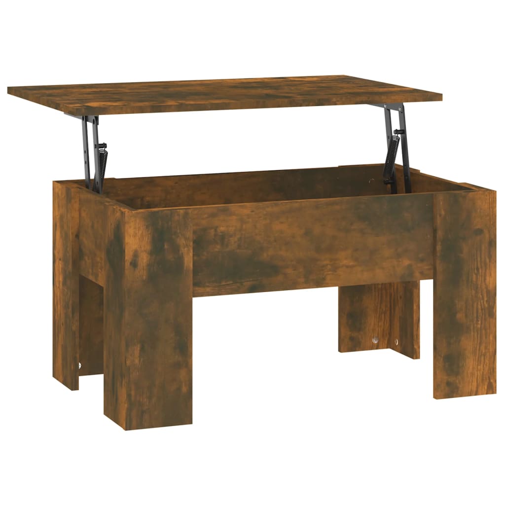 Table basse Chêne fumé 79x49x41 cm Bois d'ingénierie