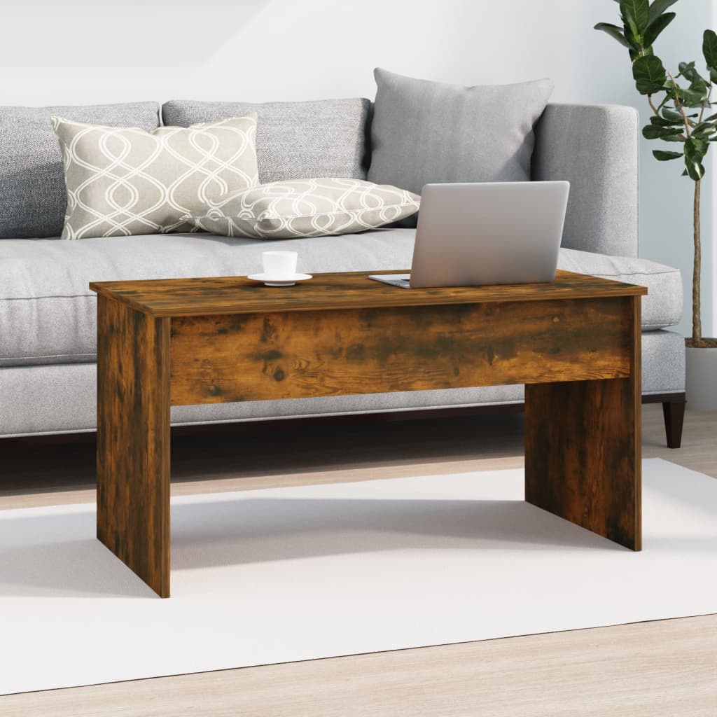 Table basse Chêne fumé 102x50,5x52,5 cm Bois d'ingénierie