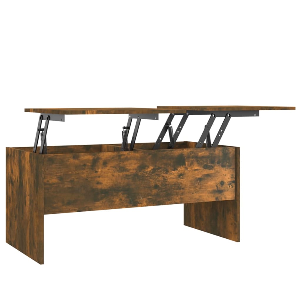 Table basse Chêne fumé 102x50,5x46,5 cm Bois d'ingénierie