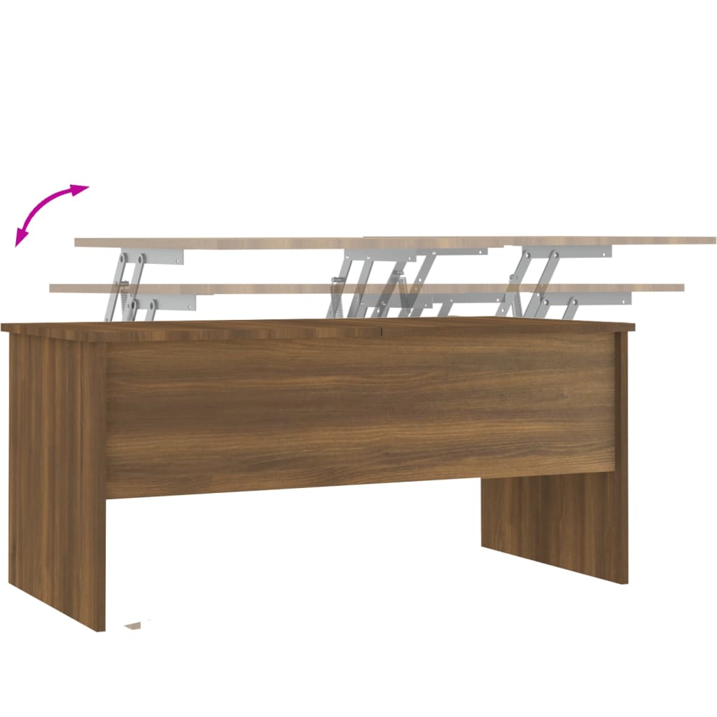 Couchtisch Braune Eiche 102x50,5x46,5 cm Holzwerkstoff