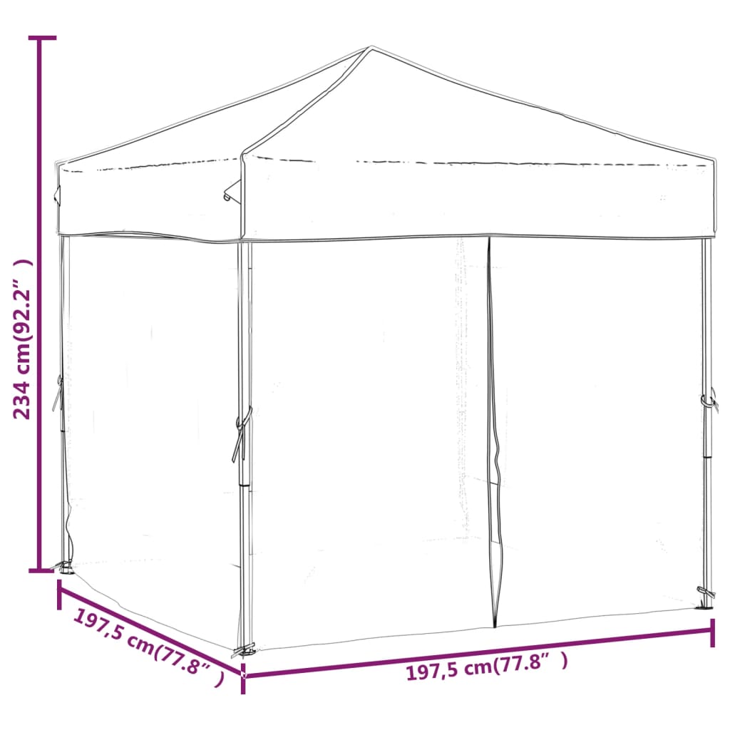 Tente de réception pliable avec parois Bleu 2x2 m