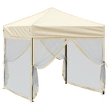 Folding party tent with walls Cream 2x2 m