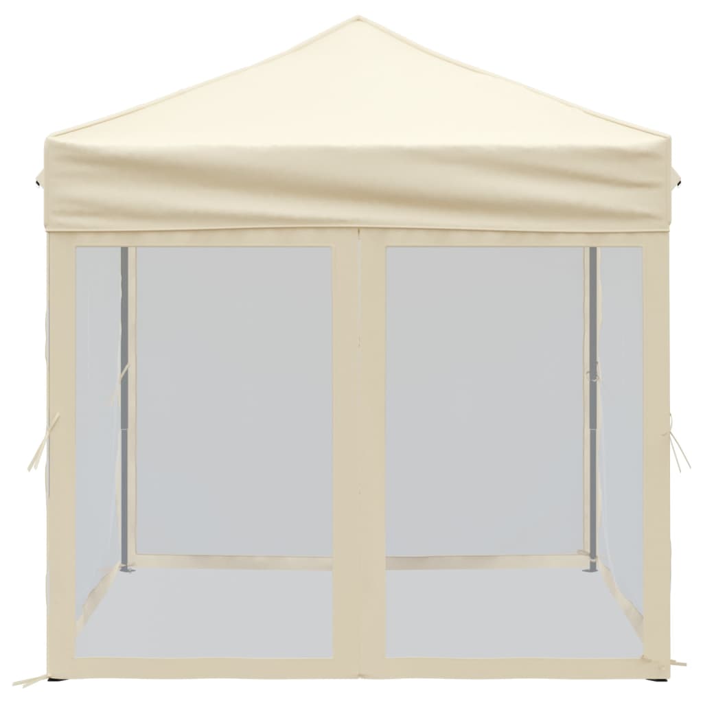 Folding party tent with walls Cream 2x2 m