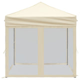 Folding party tent with walls Cream 2x2 m