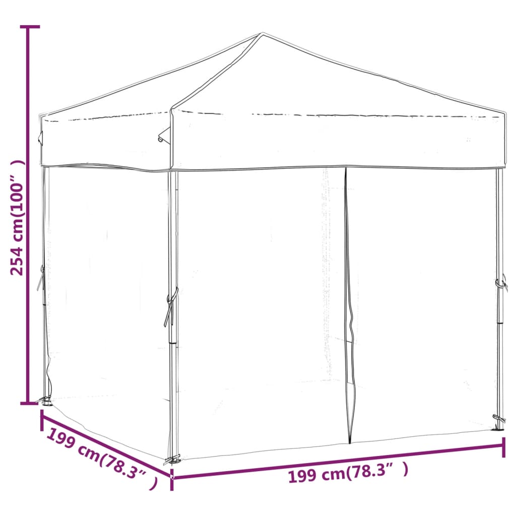 Folding party tent with walls Cream 2x2 m