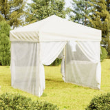 Folding party tent with walls Cream 2x2 m