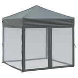 Tente de réception pliable avec parois Anthracite 2x2 m