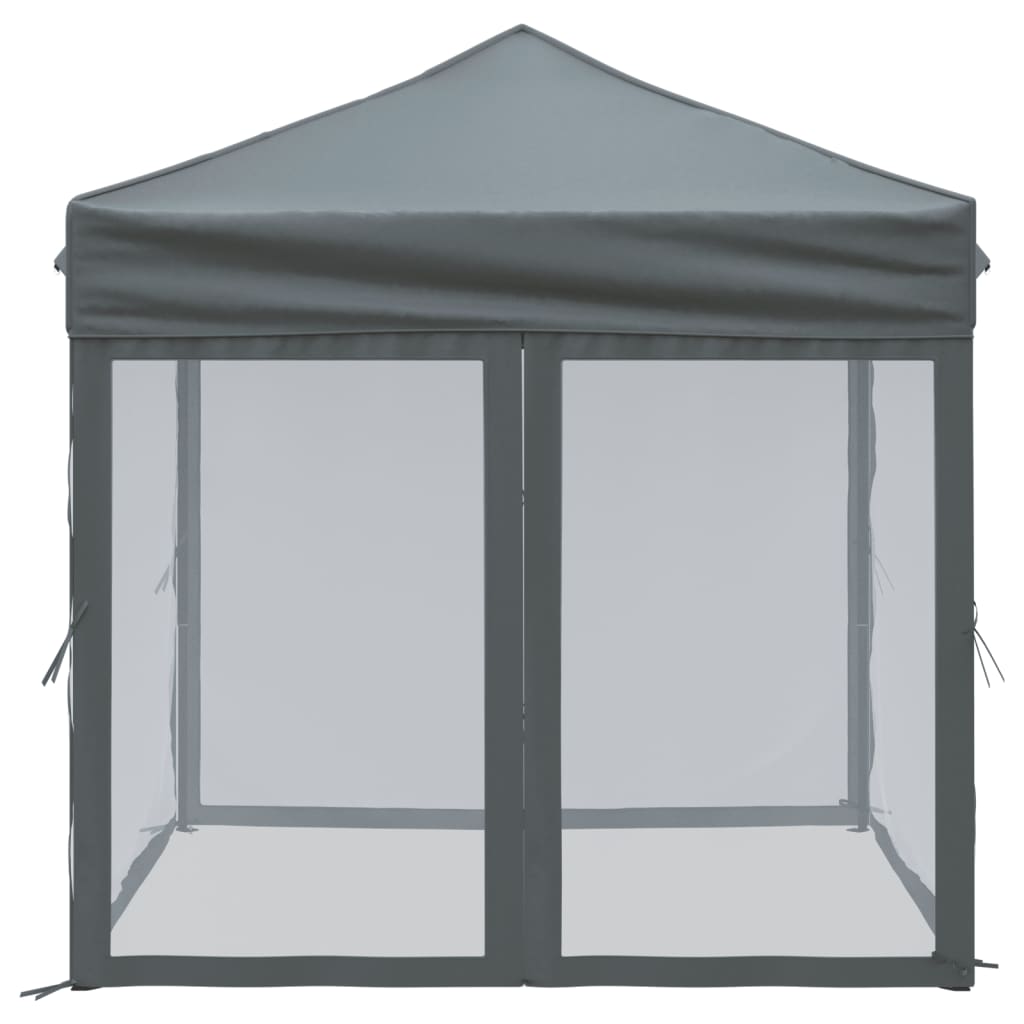 Tente de réception pliable avec parois Anthracite 2x2 m