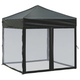 Tente de réception pliable avec parois Noir 2x2 m