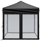 Tente de réception pliable avec parois Noir 2x2 m