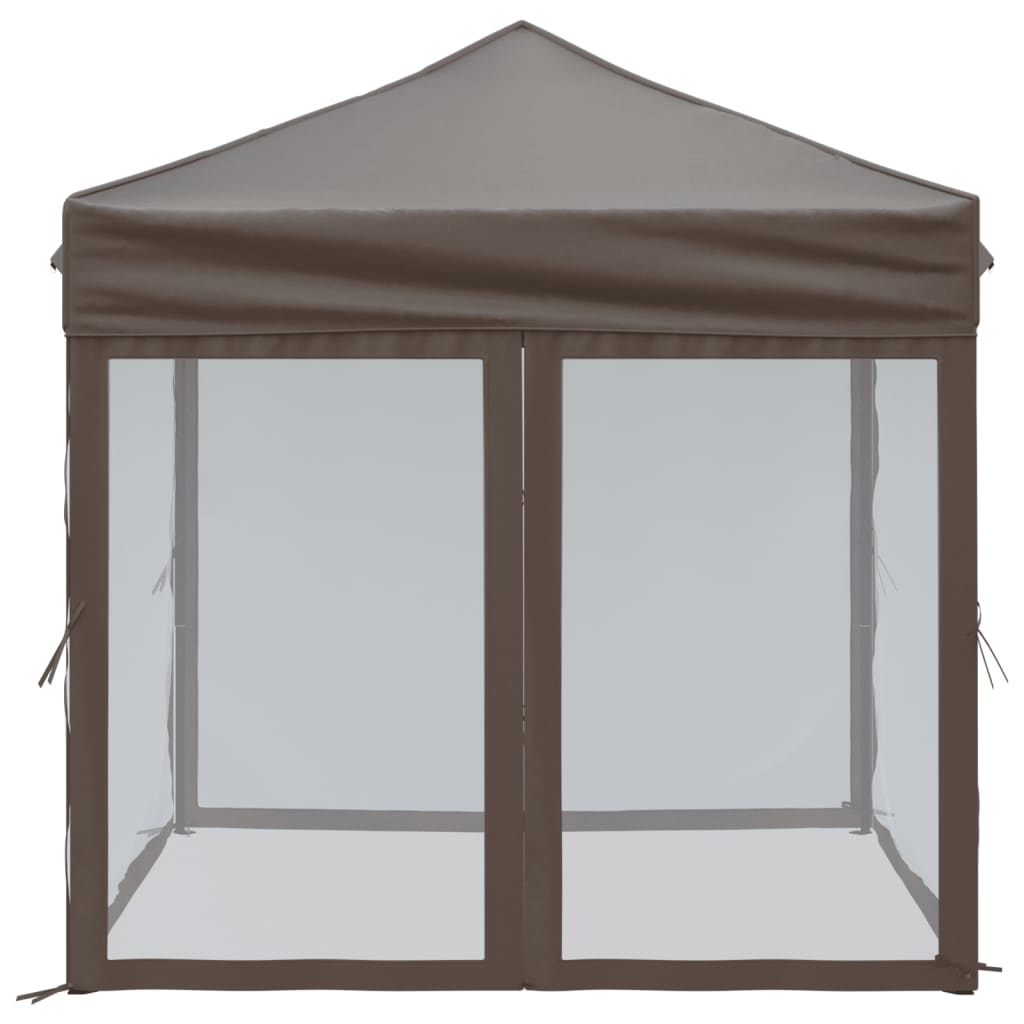 Tente de réception pliable avec parois Taupe 2x2 m