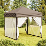 Tente de réception pliable avec parois Taupe 2x2 m