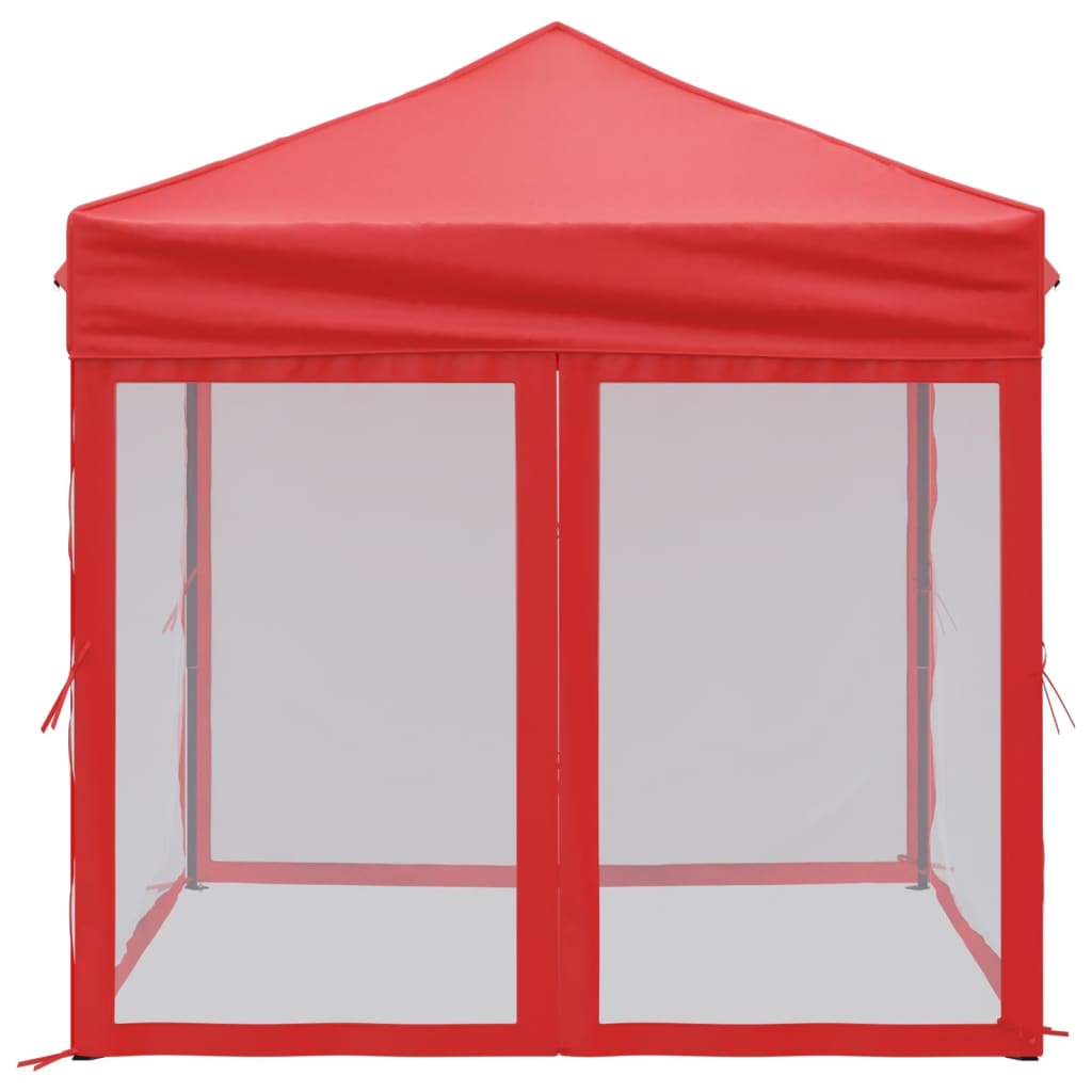 Tente de réception pliable avec parois Rouge 2x2 m