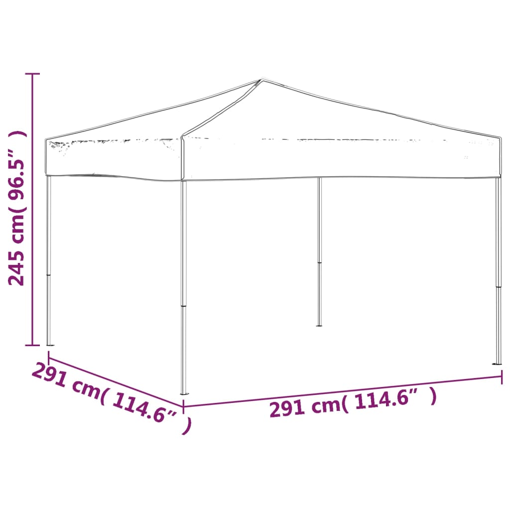 Tente de réception pliable Crème 3x3 m