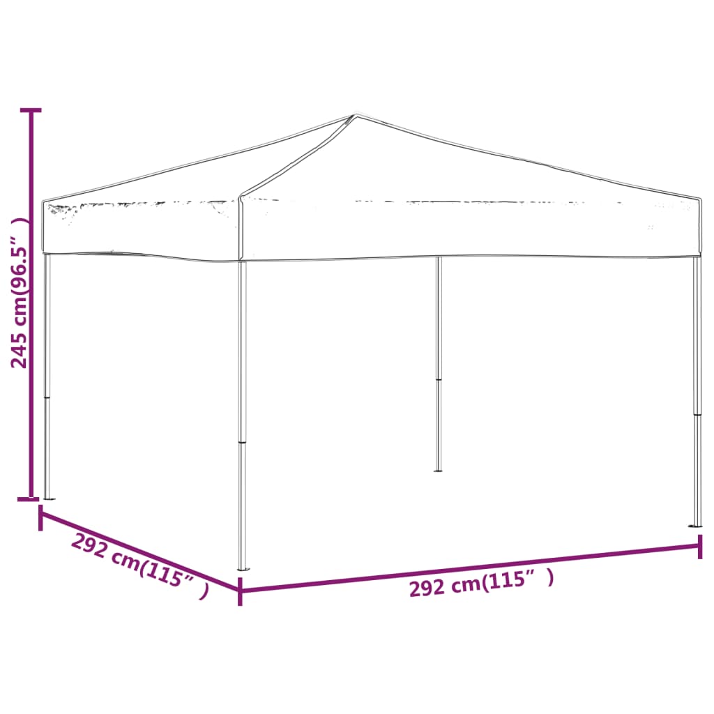 Faltbares Empfangszelt Schwarz 3x3 m