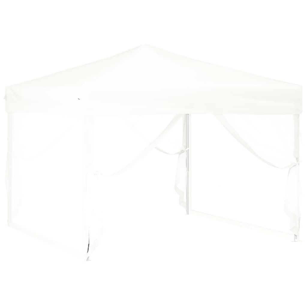 Tente de réception pliable avec parois Blanc 3x3 m