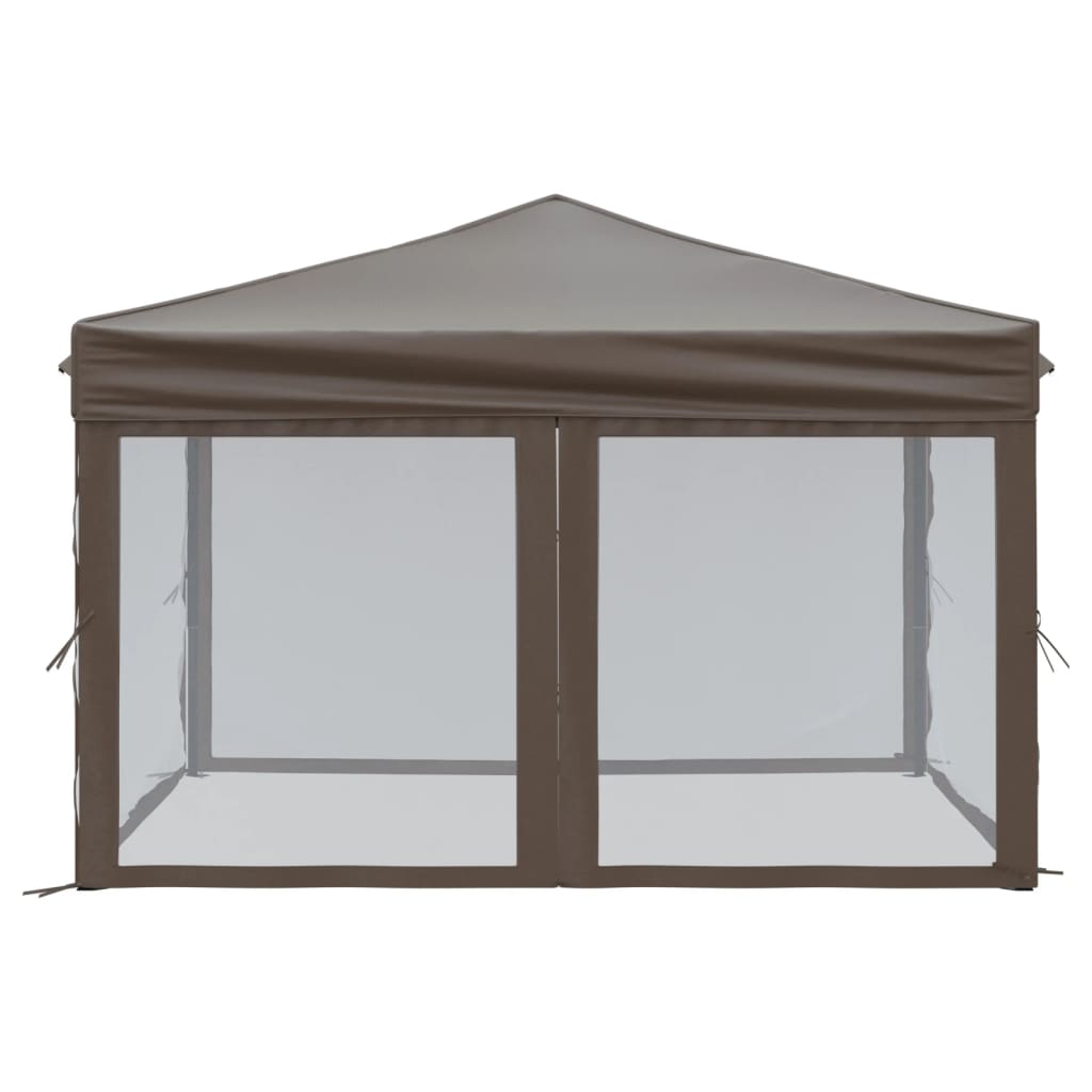 Tente de réception pliable avec parois Taupe 3x3 m