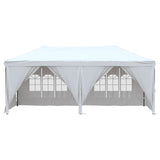 Tente de réception pliable avec parois Blanc 3x6 m