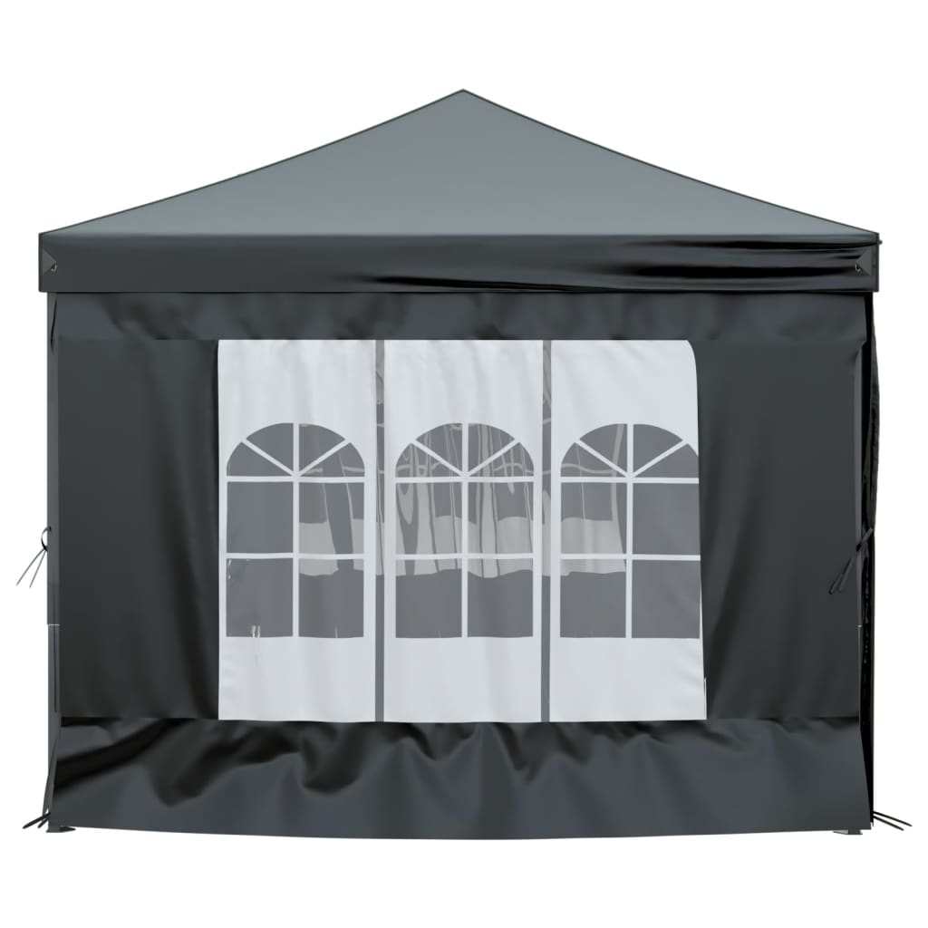 Folding reception tent with walls Black 3x6 m