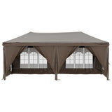 Tente de réception pliable avec parois Taupe 3x6 m